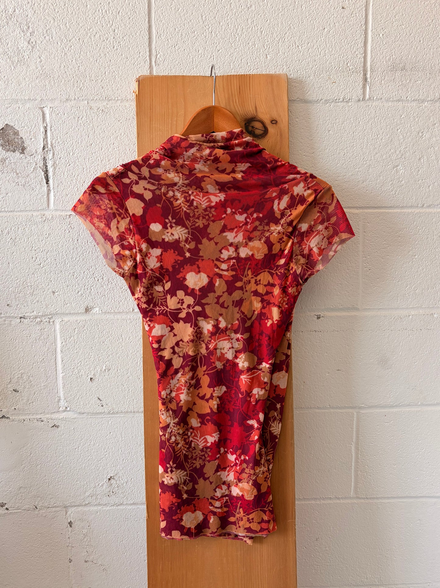 Y2K Floral Micro Mesh Top : M