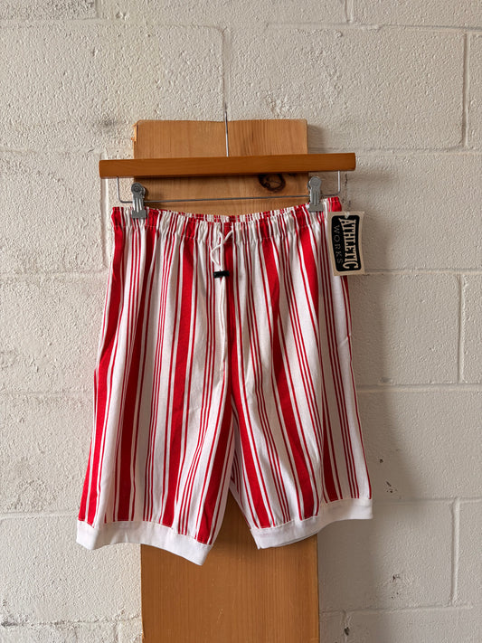 Vtg Red & White Striped Shorts : L