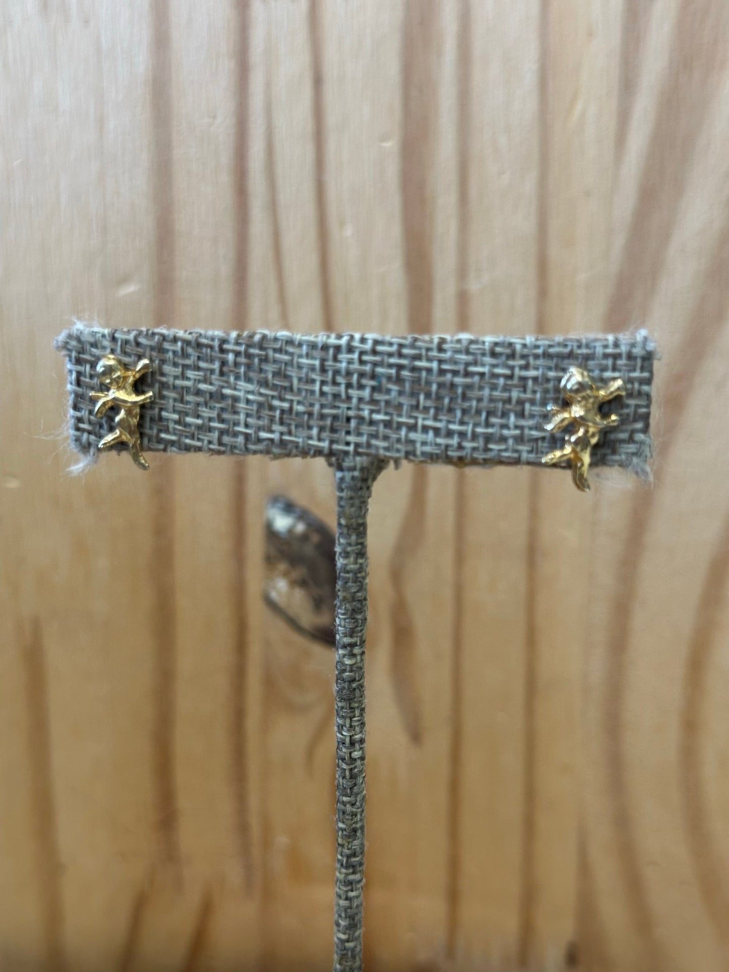 Little Gold Tone Cherub Earrings