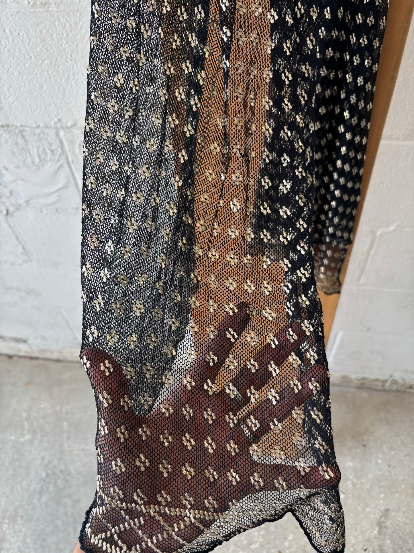 Long Black Mesh Scarf