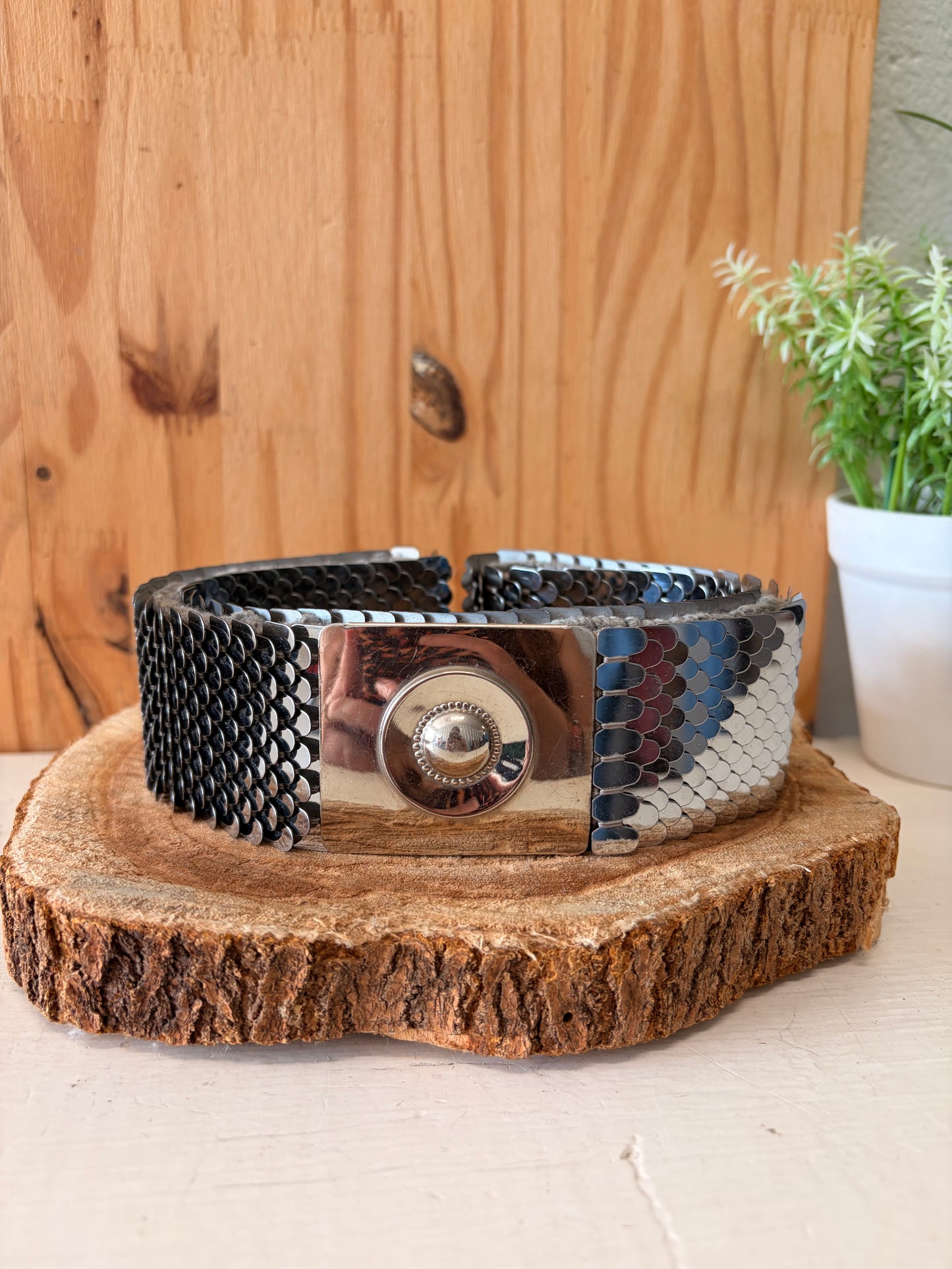 Silver Stretchy Fish Scale Belt