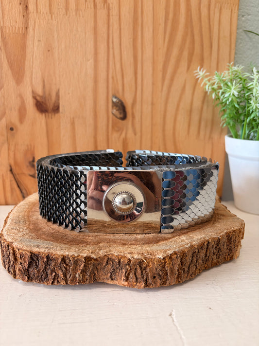 Silver Stretchy Fish Scale Belt