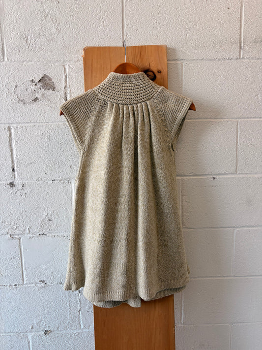 Sleeveless Mock Neck Cardigan : L/XL