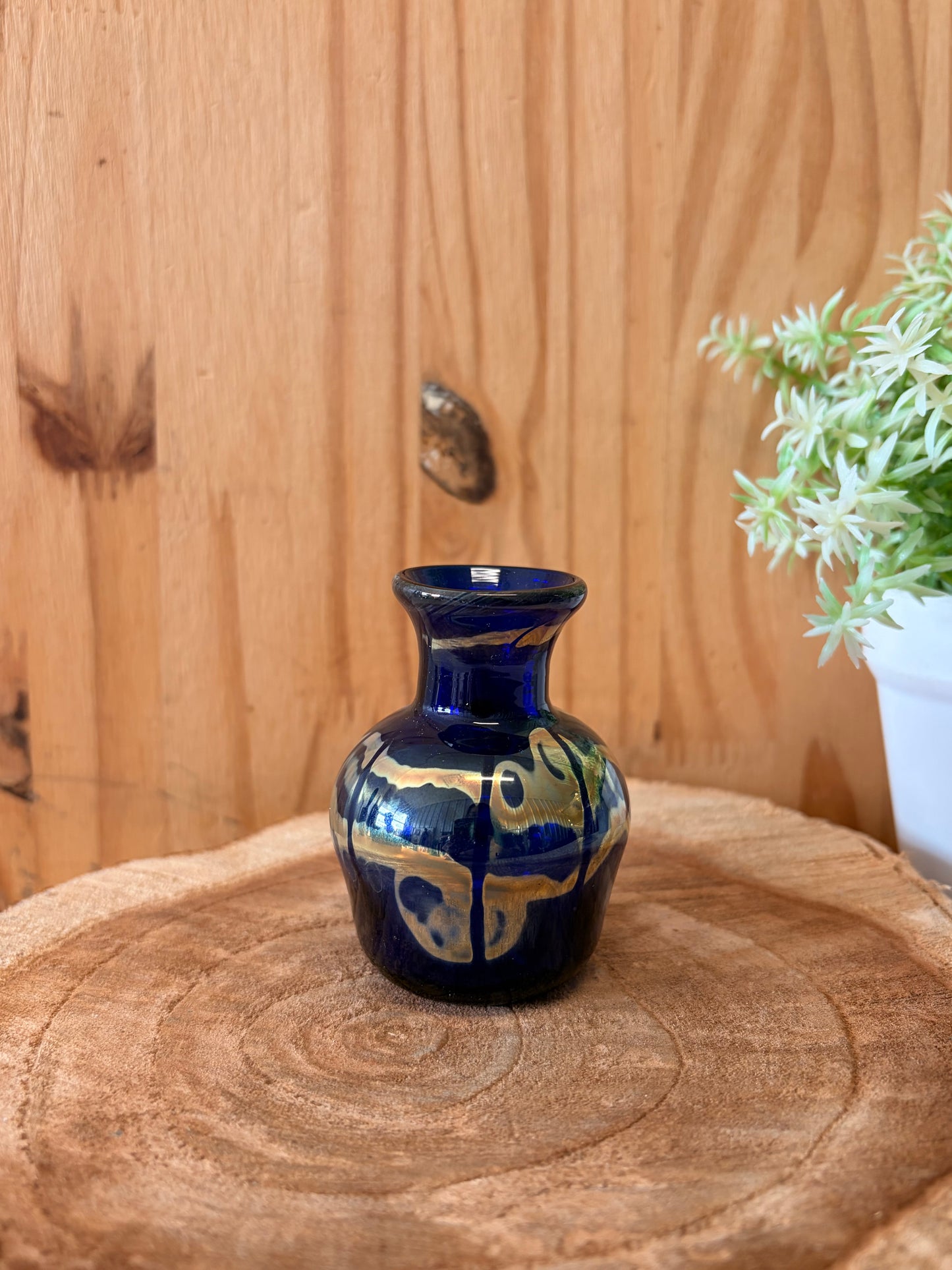 Vtg Small Blue Vase (Local Pick Up Only)