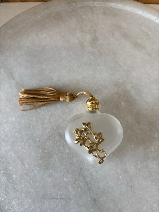 Vtg Heart Perfume Bottle