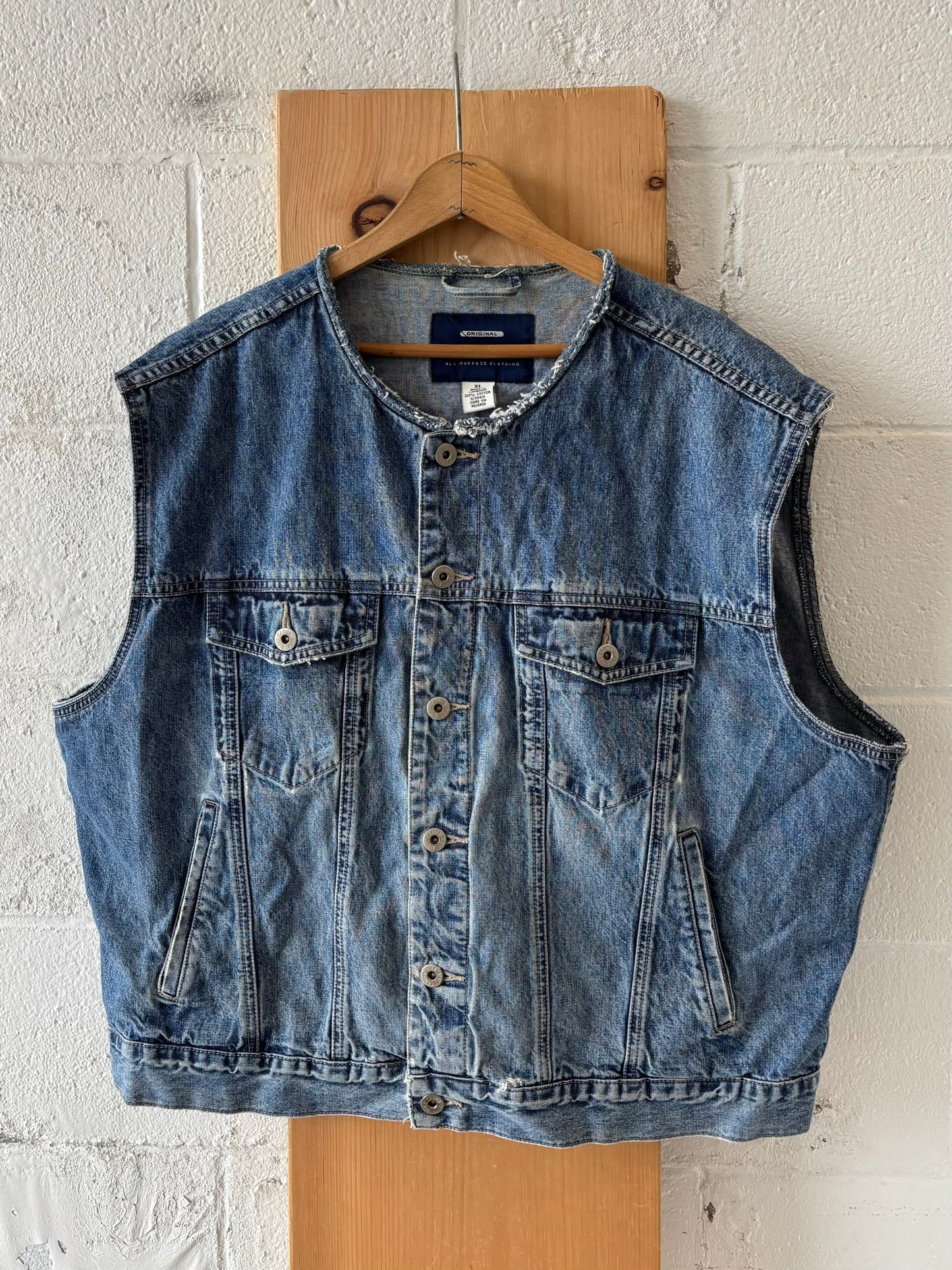 Vtg Denim Vest : XL