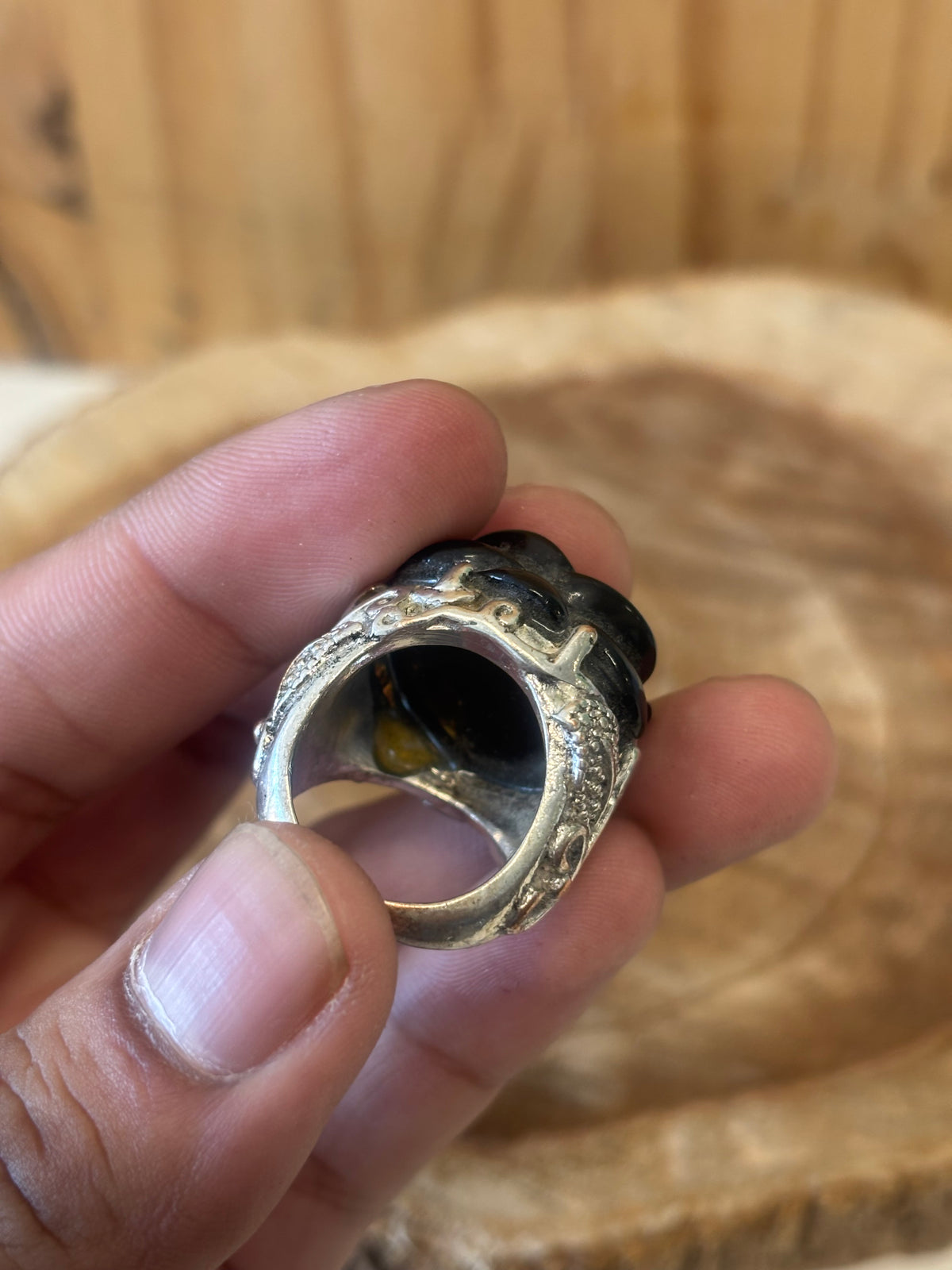 Black Flower Statement Ring : 6.5