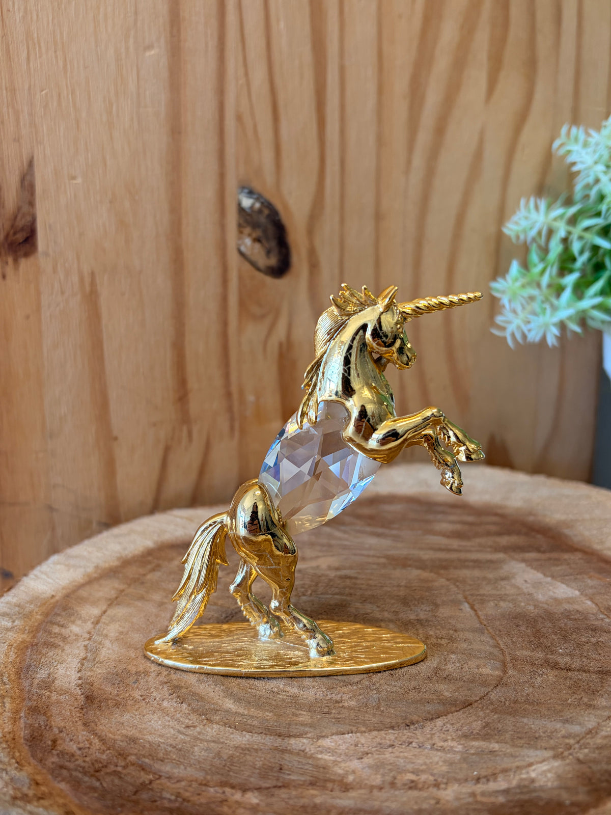 Vtg Gold Tone JJ Crystal Unicorn Figurine (Local Pick Up Only)