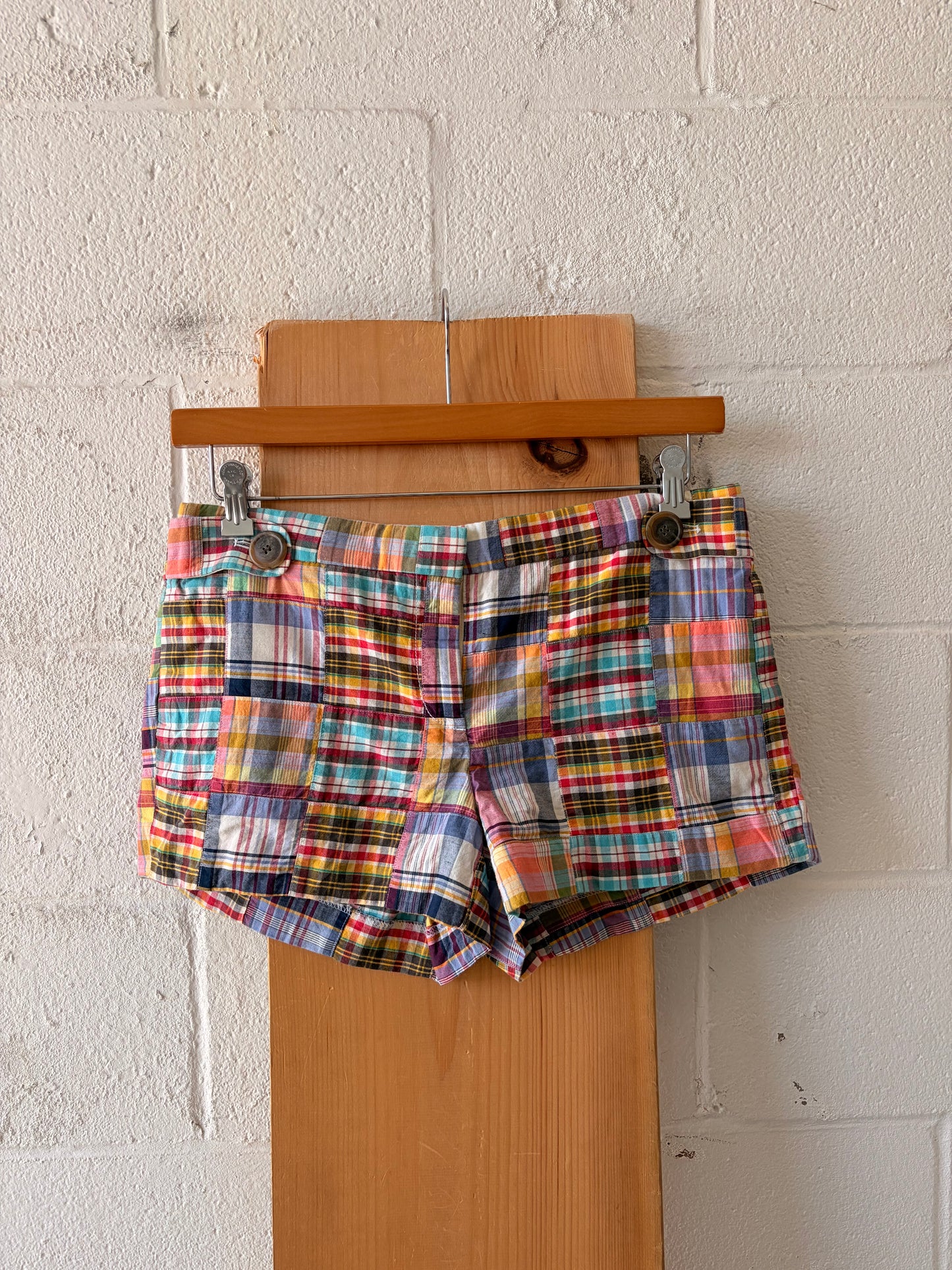 Bright Plaid Color Block Shorts : 8