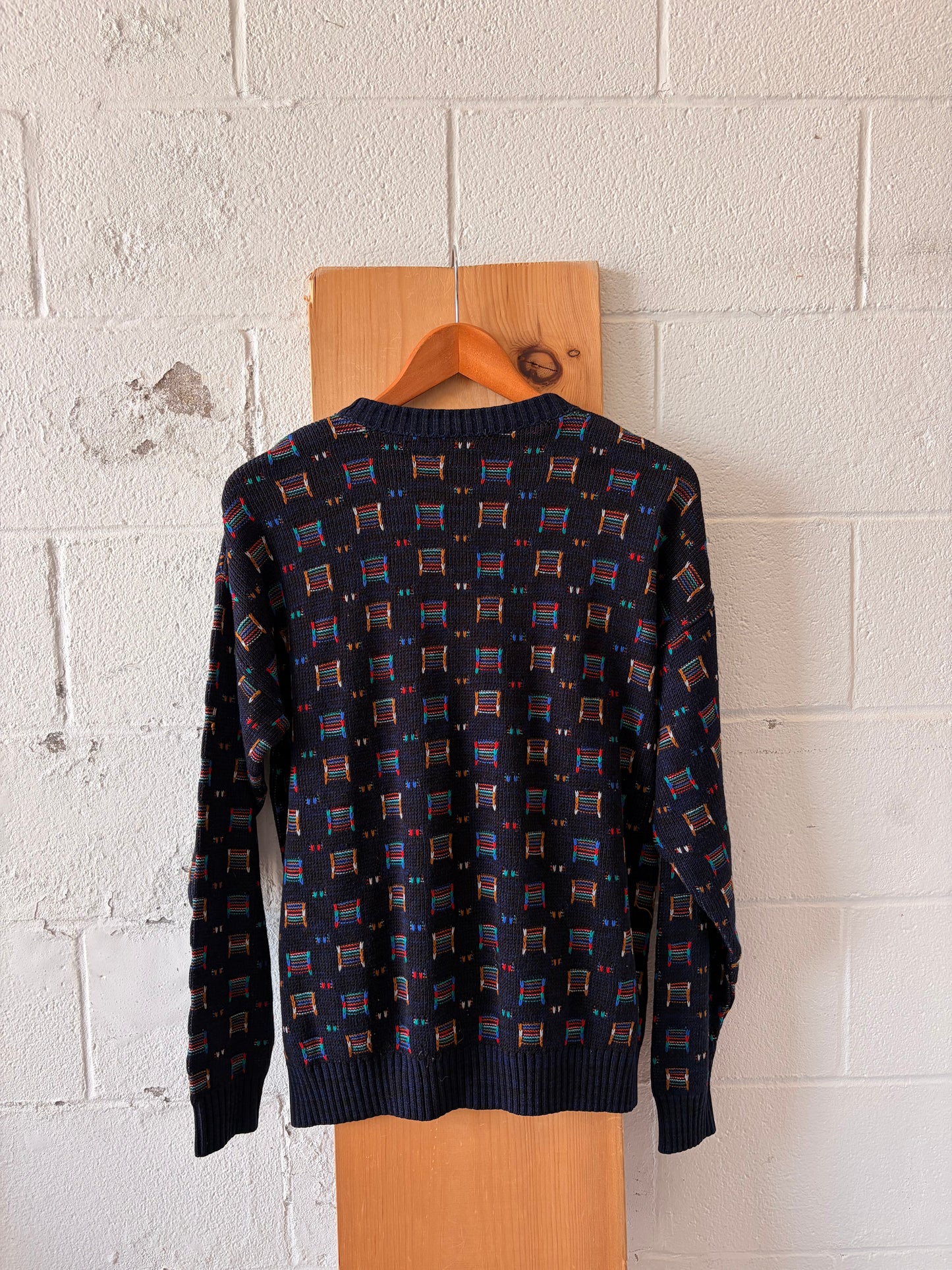 Colorful Geometric Patterned Sweater : L