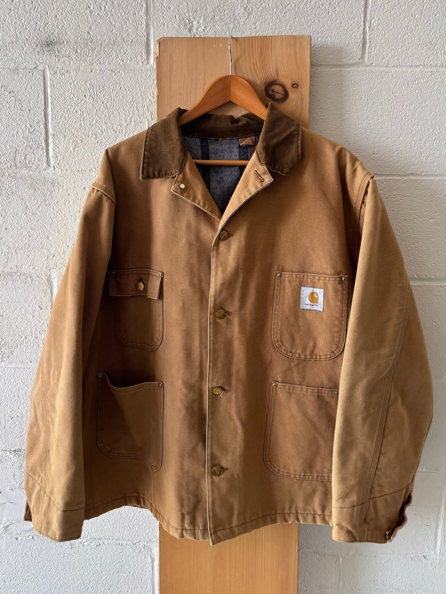 Vtg Carhartt Blanket Lined Chore Coat : XL