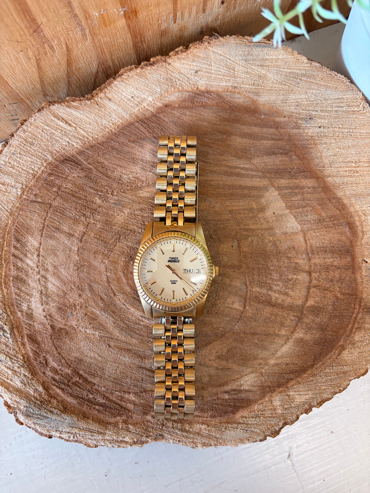Vtg Timex Gold Tone Watch (Untested - As Is)