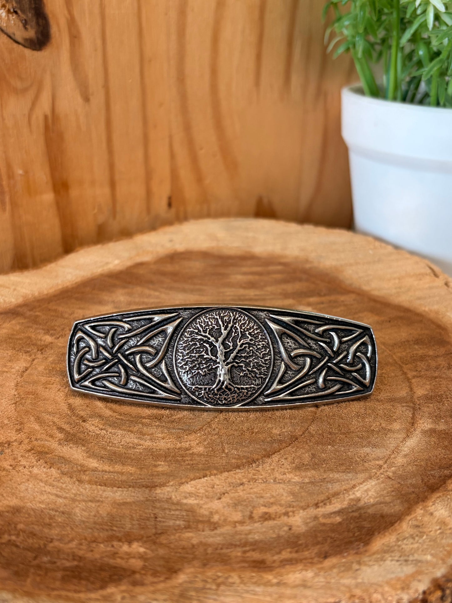 Silver Tone Tree Hair Clip