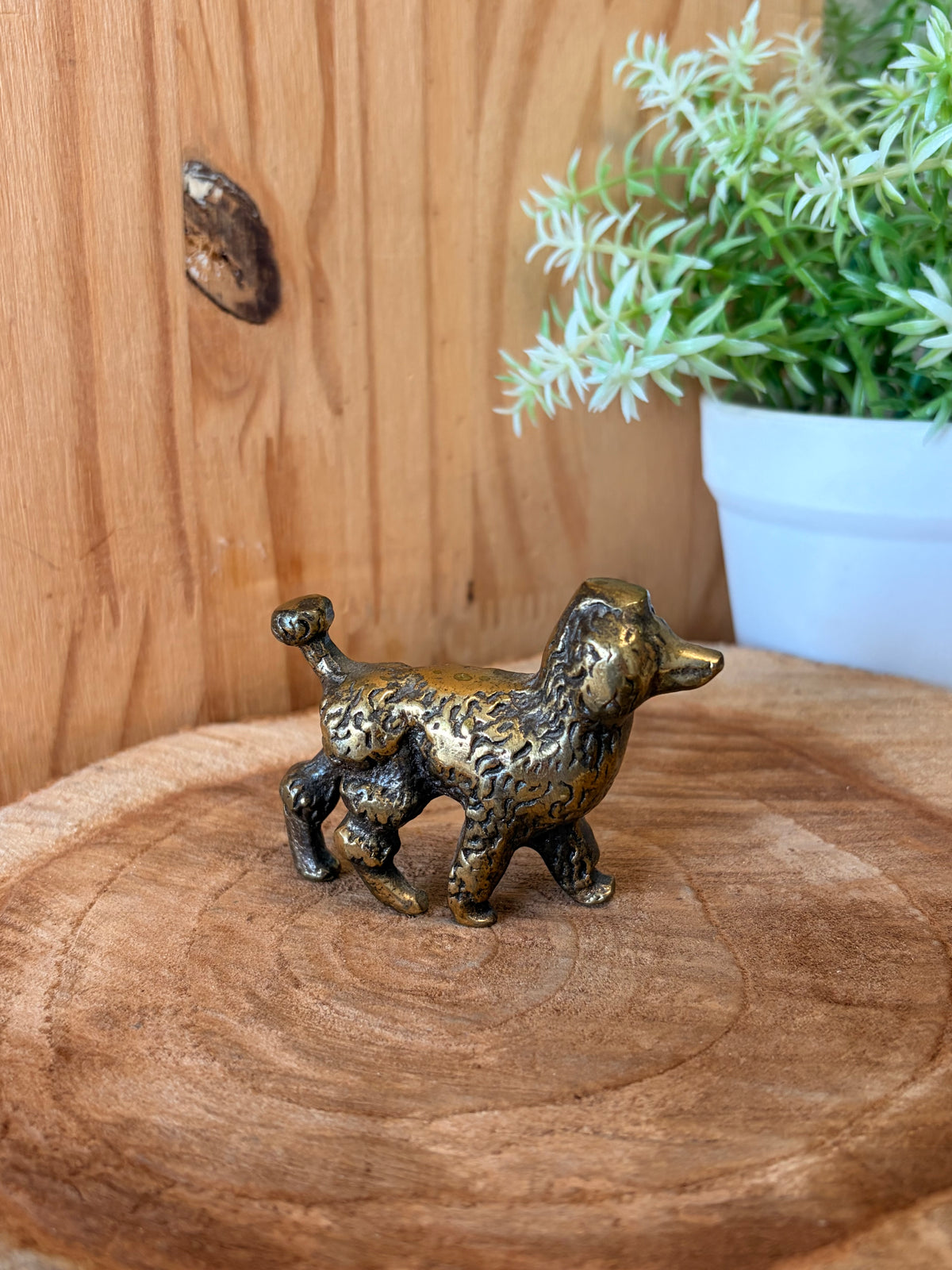 Vtg Brass Poodle