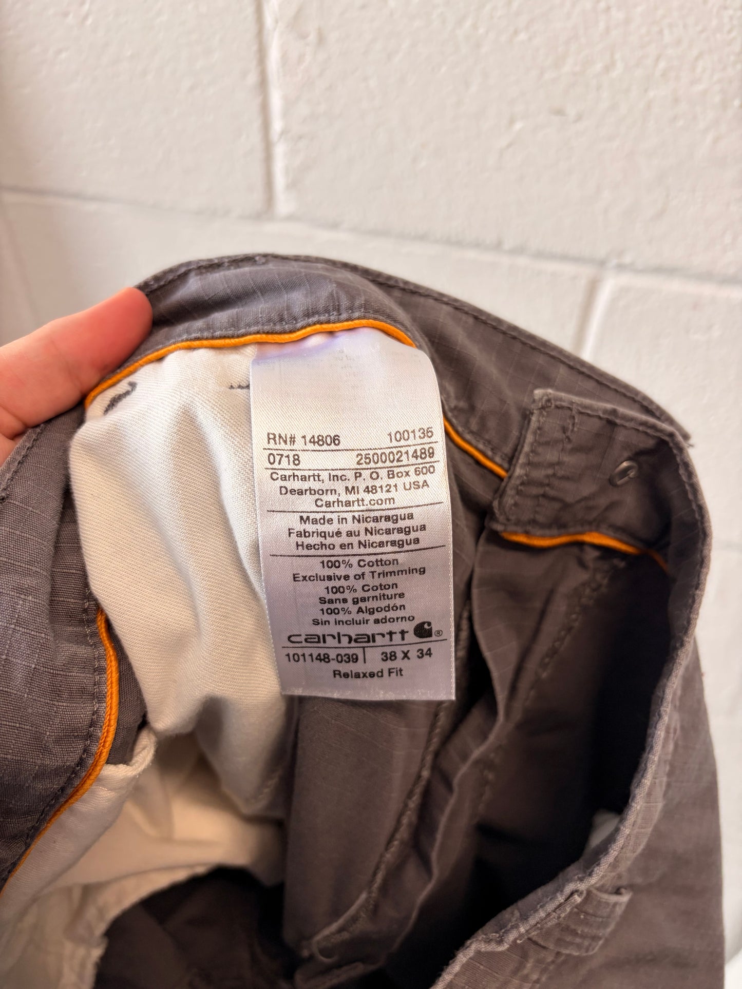 Gray Carhartt Relaxed Fit Pants : 38x34