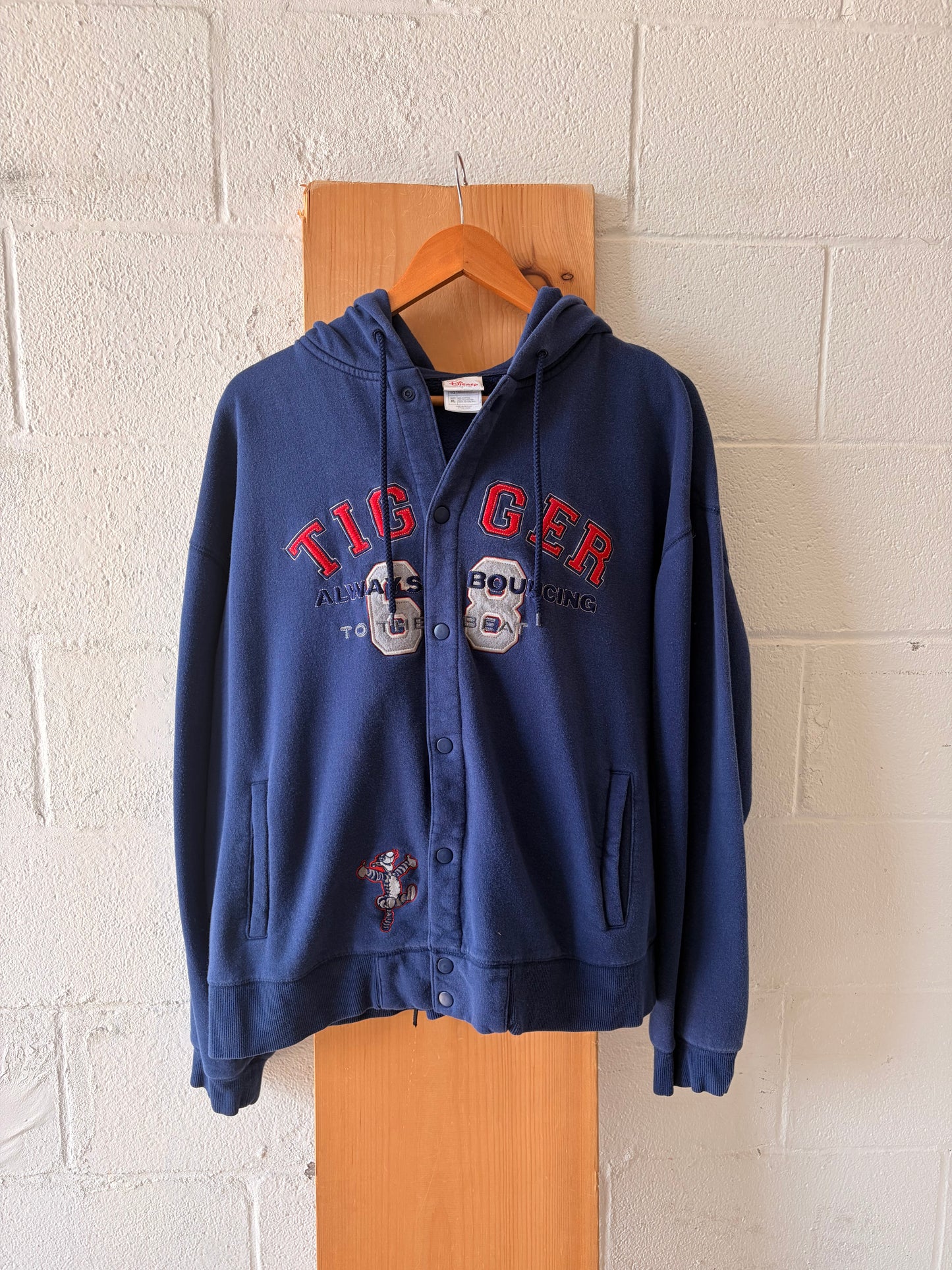 Vtg Tigger Snap Up Hoodie : XL