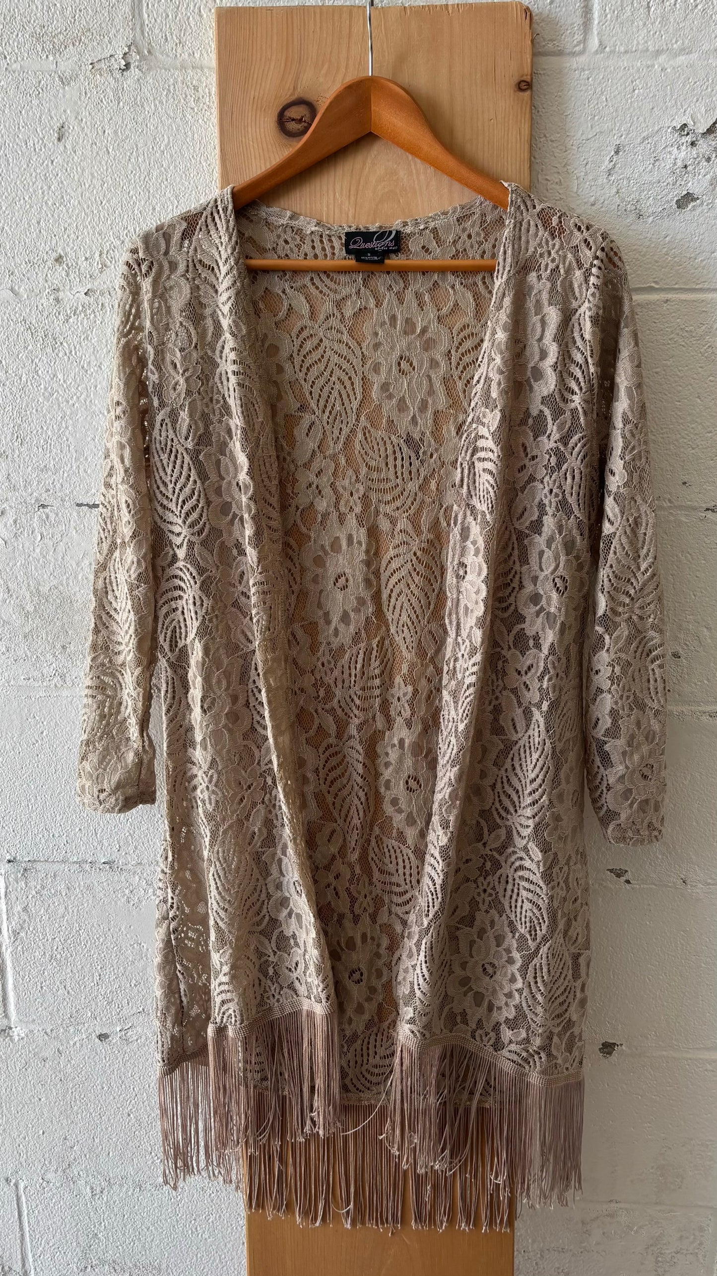 Fringed Lace Cardigan : S