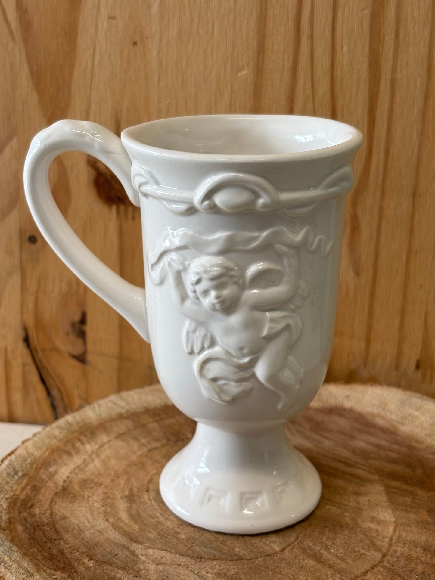 Vtg White Cherub Mug (Local Pickup Only)