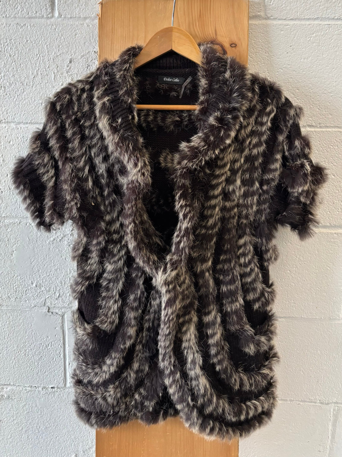 Dolce Cabo Fur Short Sleeve Cardigan : S