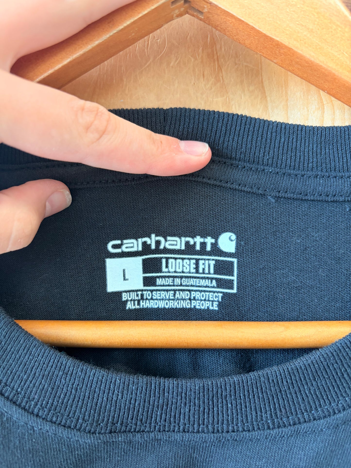 Black Carhartt Pocket Tee : L