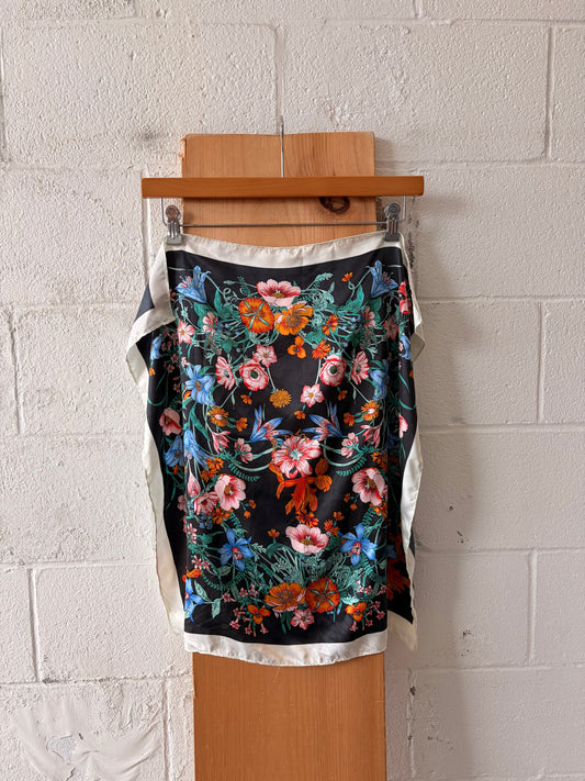 Square Botanical Print Scarf