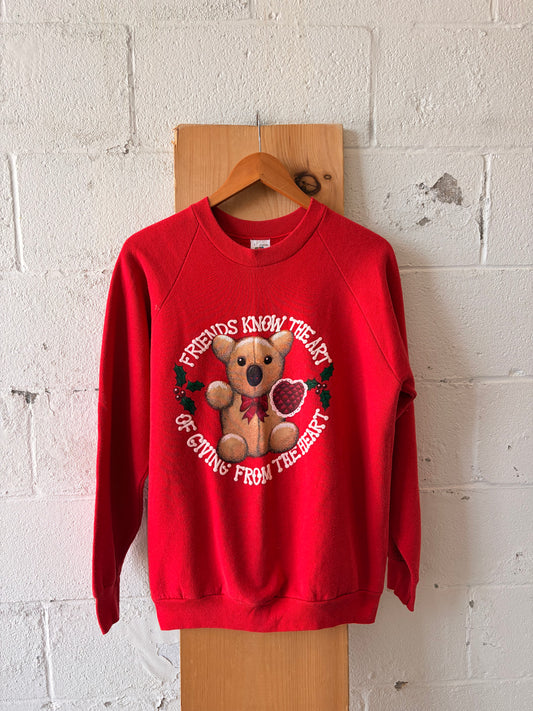 Vtg Christmas Teddy Bear Crewneck : L