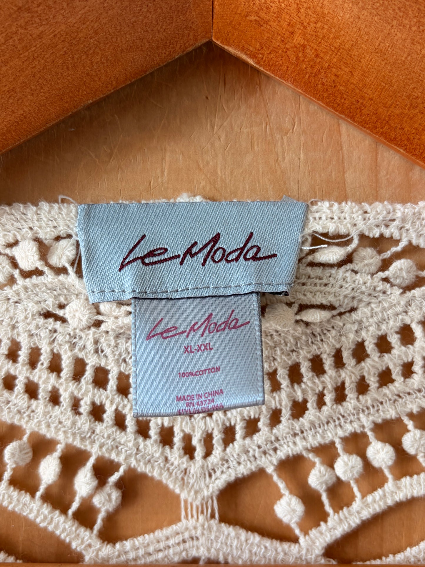 Boho Crochet Open Cardigan : XL-XXL