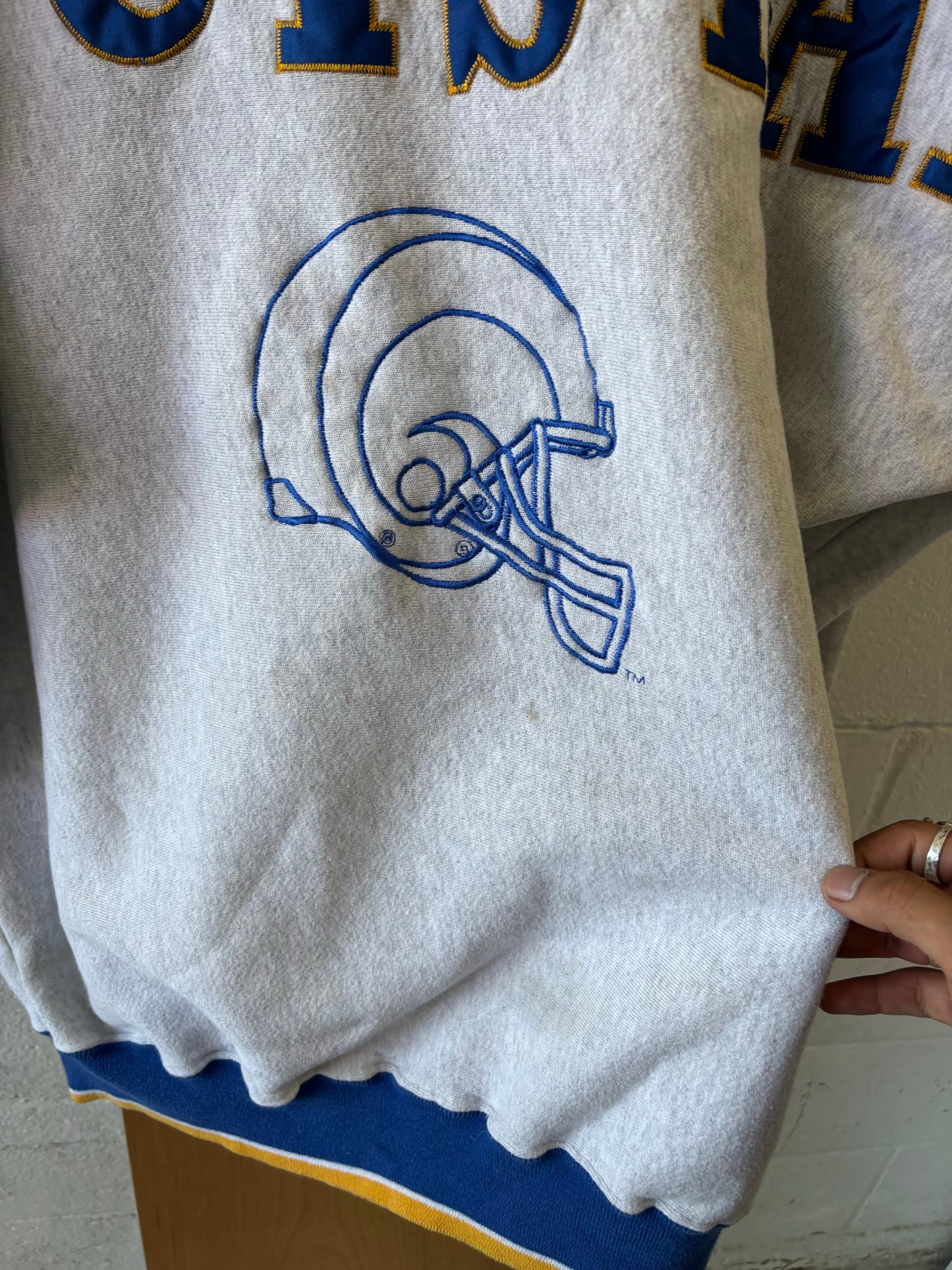 Vtg 90s St. Louis Rams Crew : 2XL