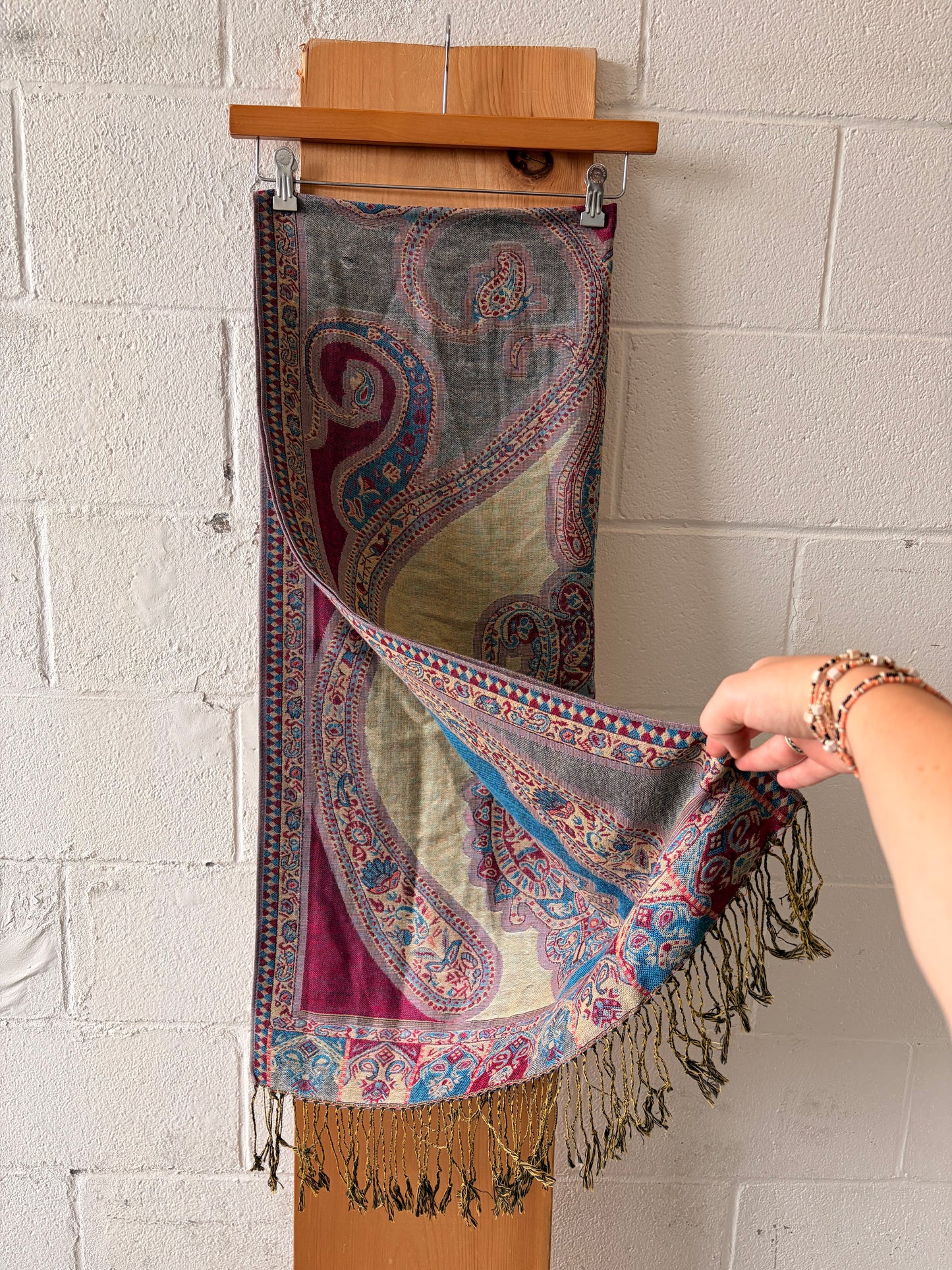 Colorful Tapestry Tassel Scarf / Wrap