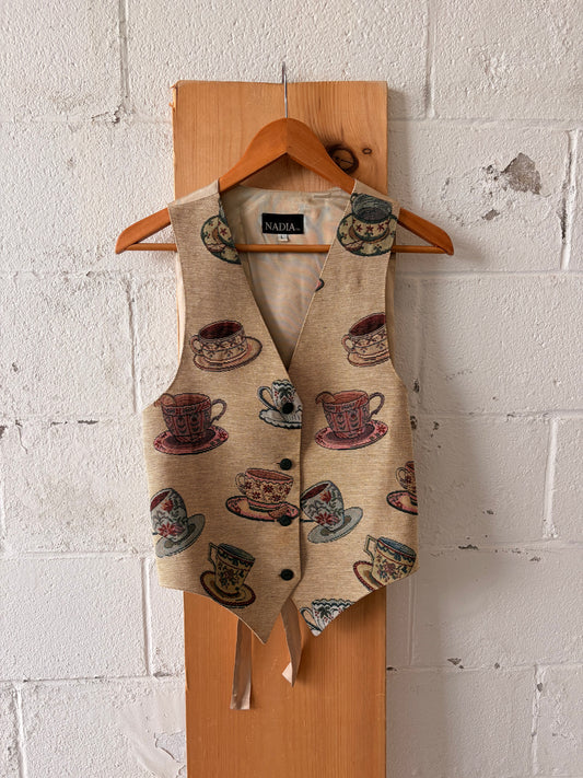 Vtg Teacup Vest : L