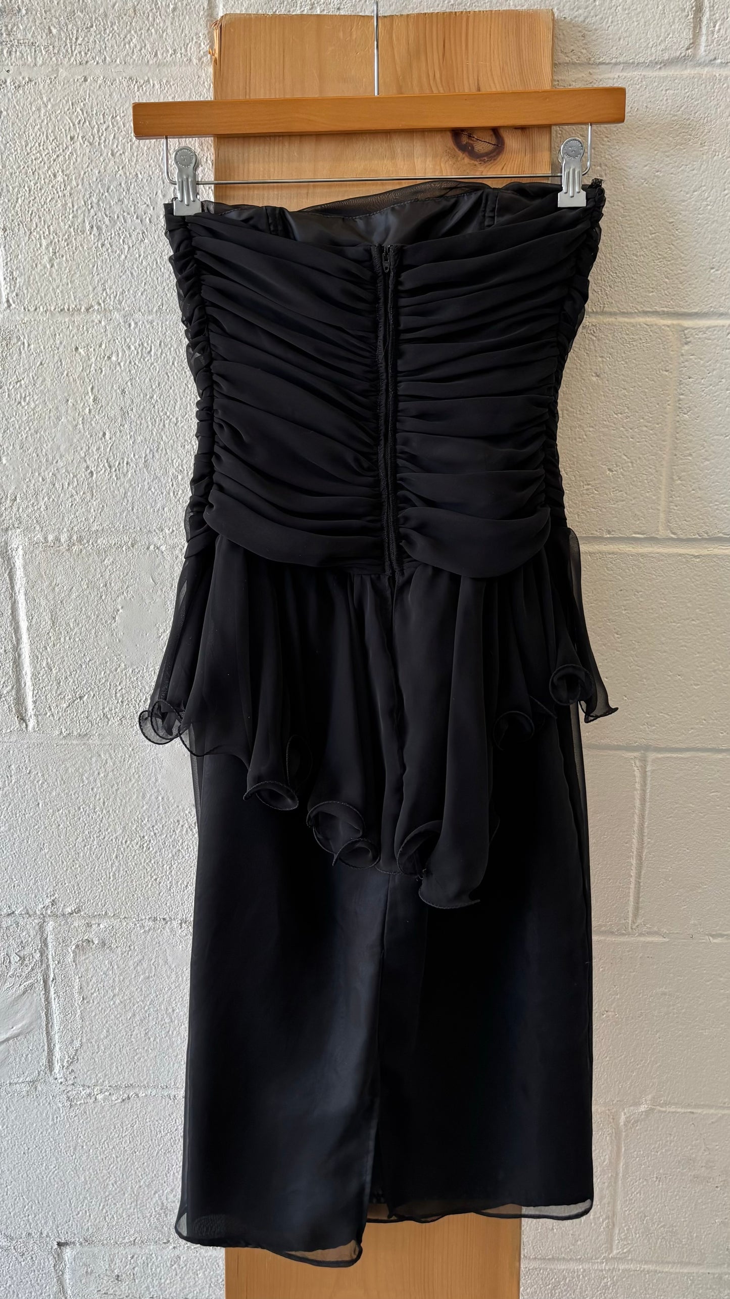Vtg Black Strapless Cocktail Dress : 5/6