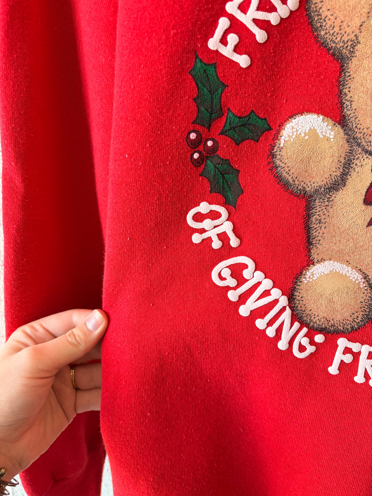 Vtg Christmas Teddy Bear Crewneck : L