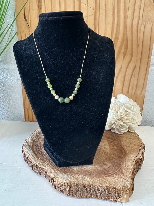 Green Beaded Layering Necklace