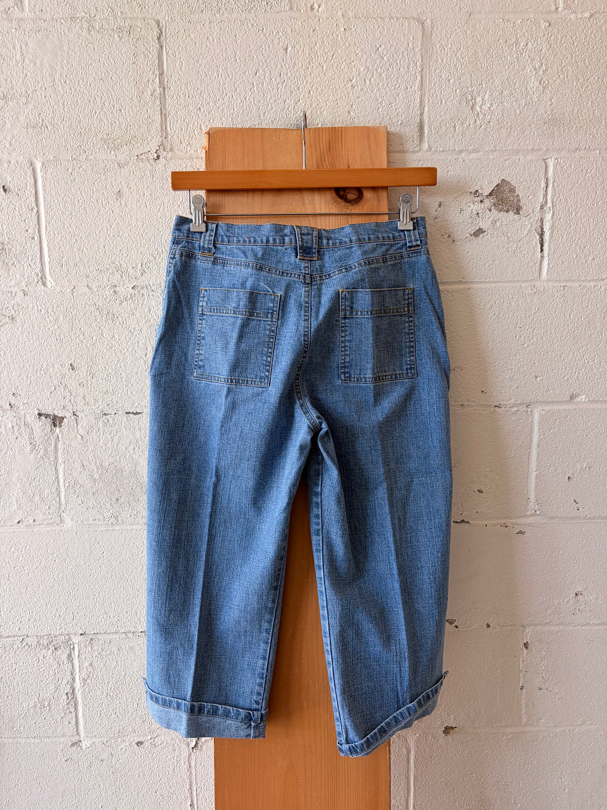 Lace Up Denim Capris : 12 Petite