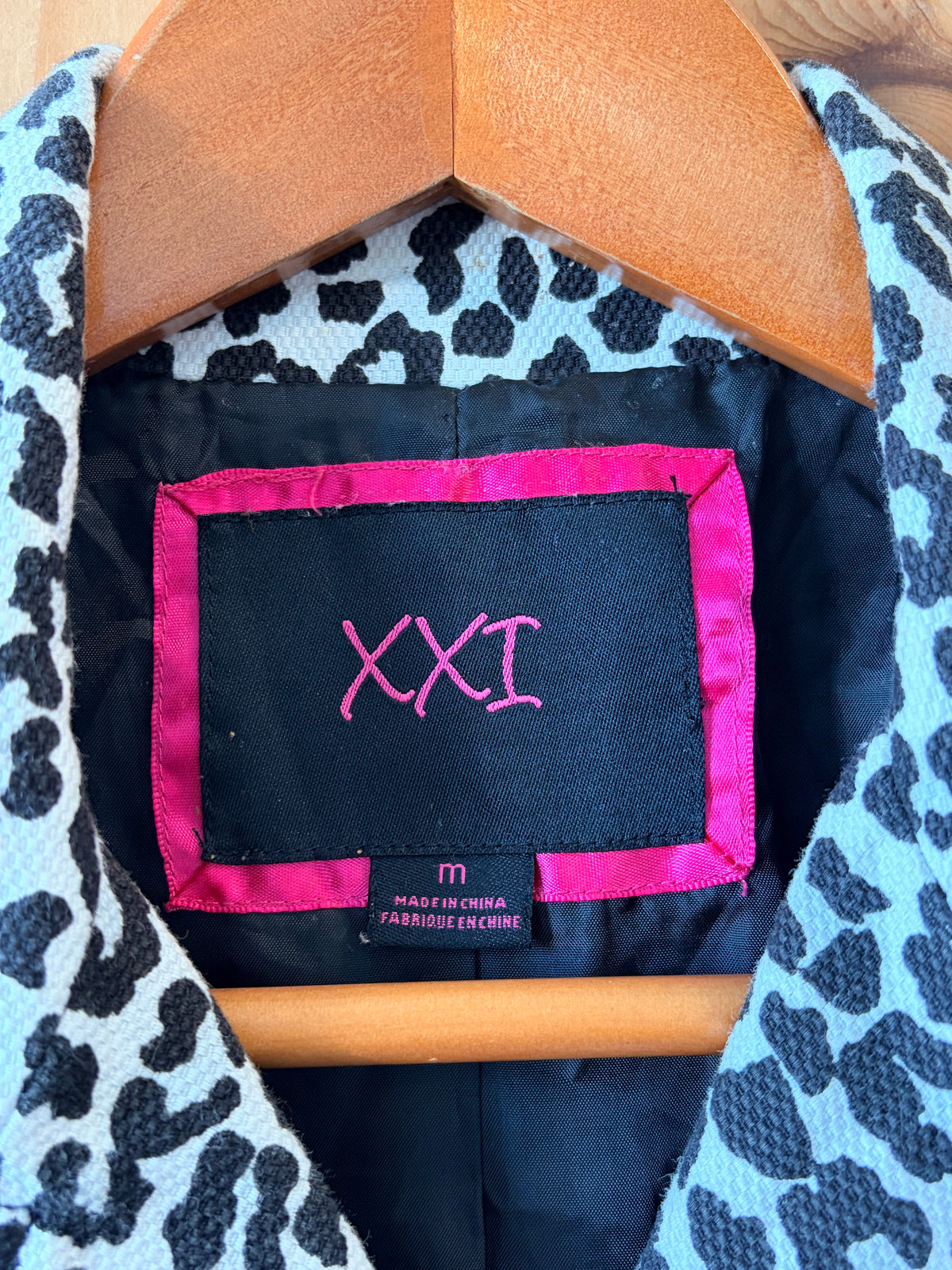 Black & White Animal Print Coat : M (As Is)