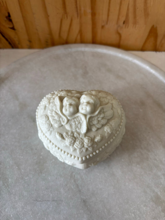 Vtg Cherub Trinket Box