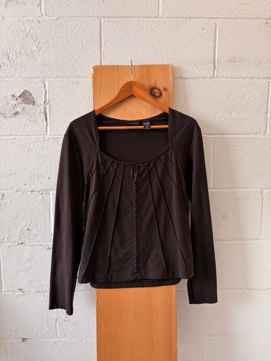 Dark Brown Bow Detailed Top : XL