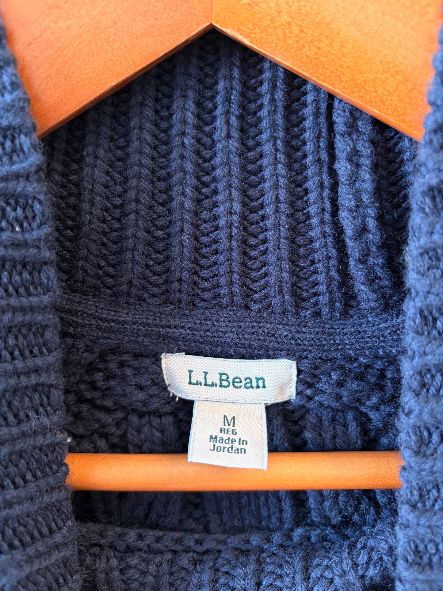 L.L. Bean Navy Cable Knit Sweater : M