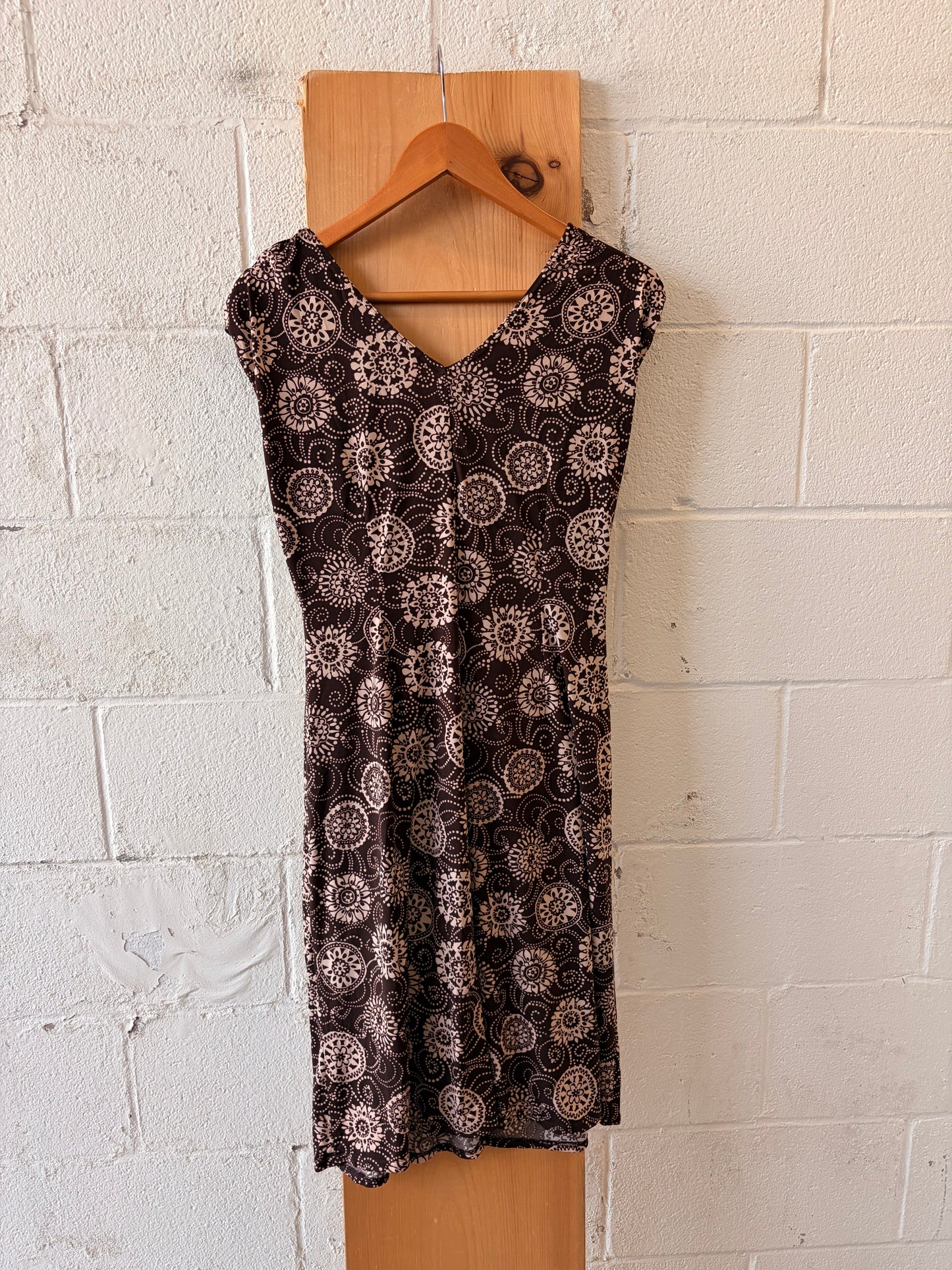 Pink & Brown Patterned Dress : S/M