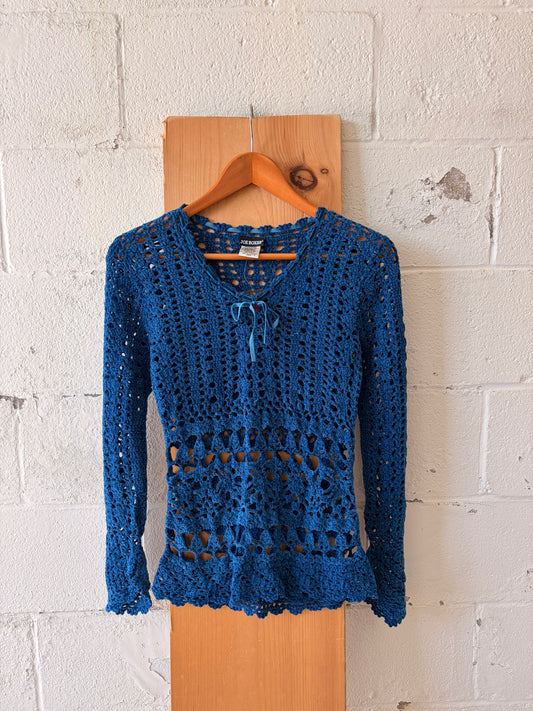 Joe Boxer Royal Blue Crochet Sweater : M