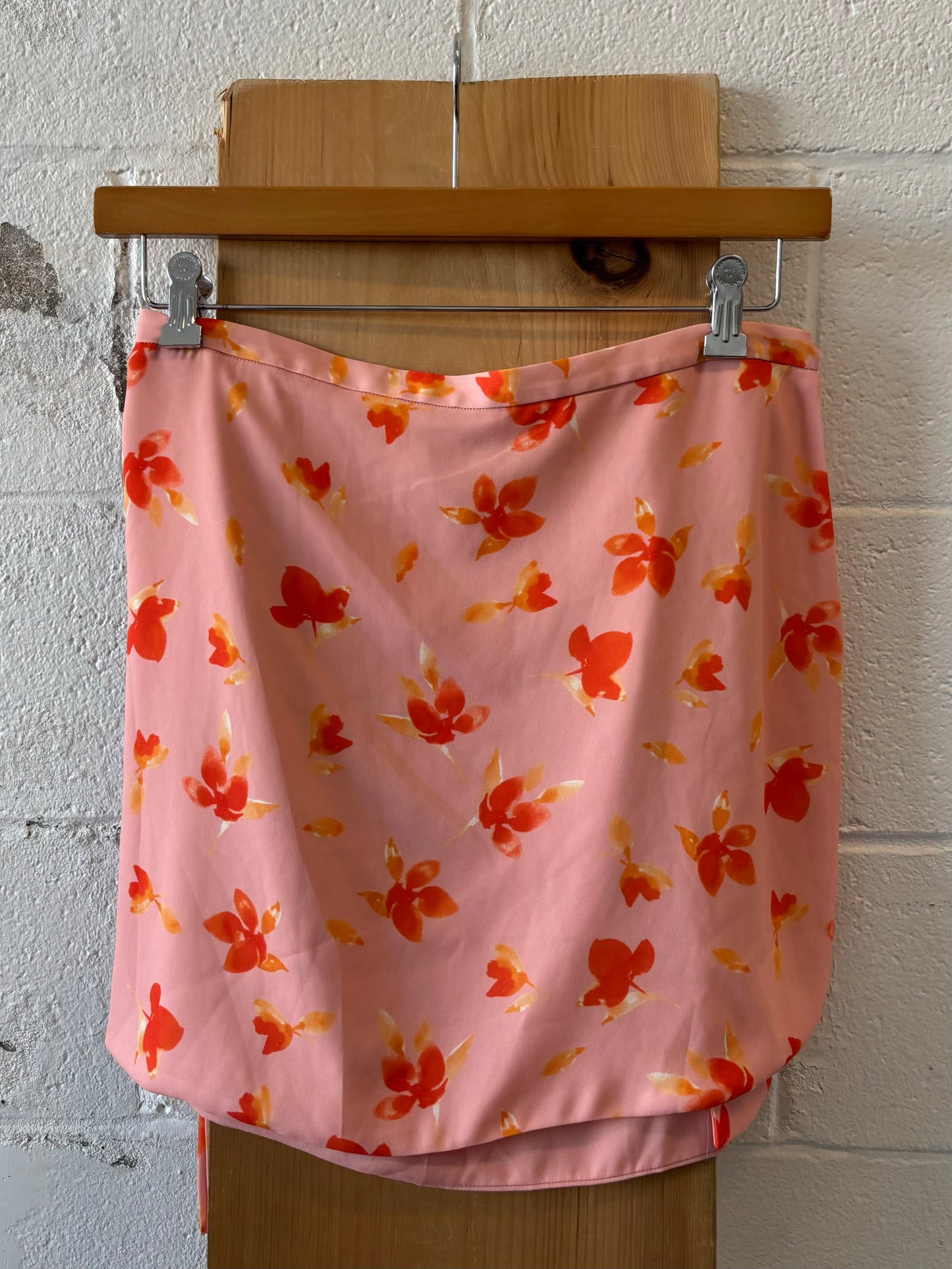 Floral Print Wrap Skirt : L