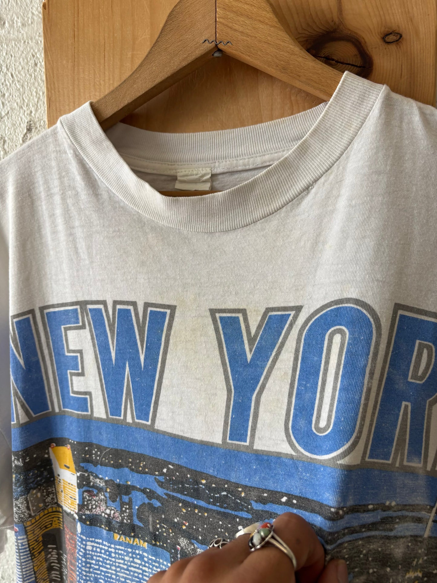 Vtg Single Stitch Worn New York Tee : XL