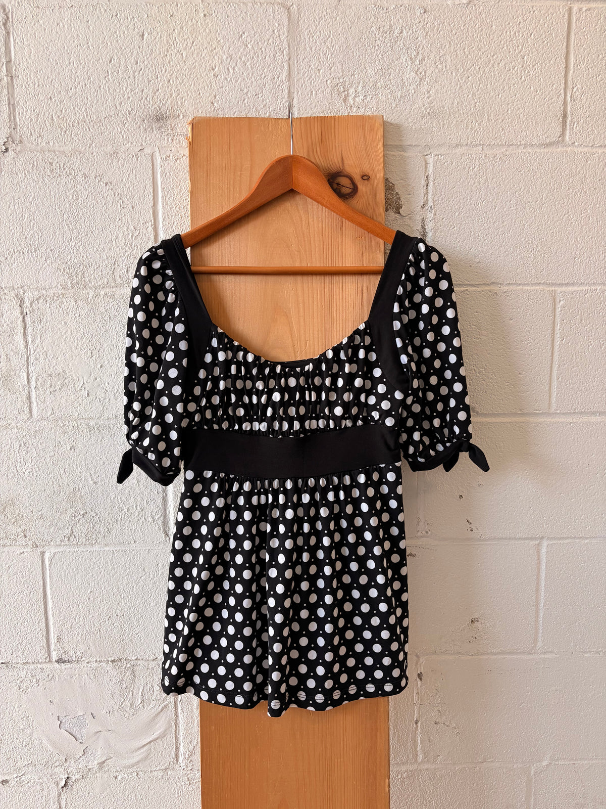Black & White Polka Top : L
