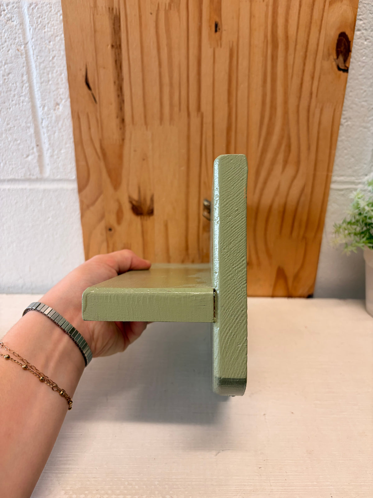 Little Sage Green Painted Shelf (Local Pick Up Only)