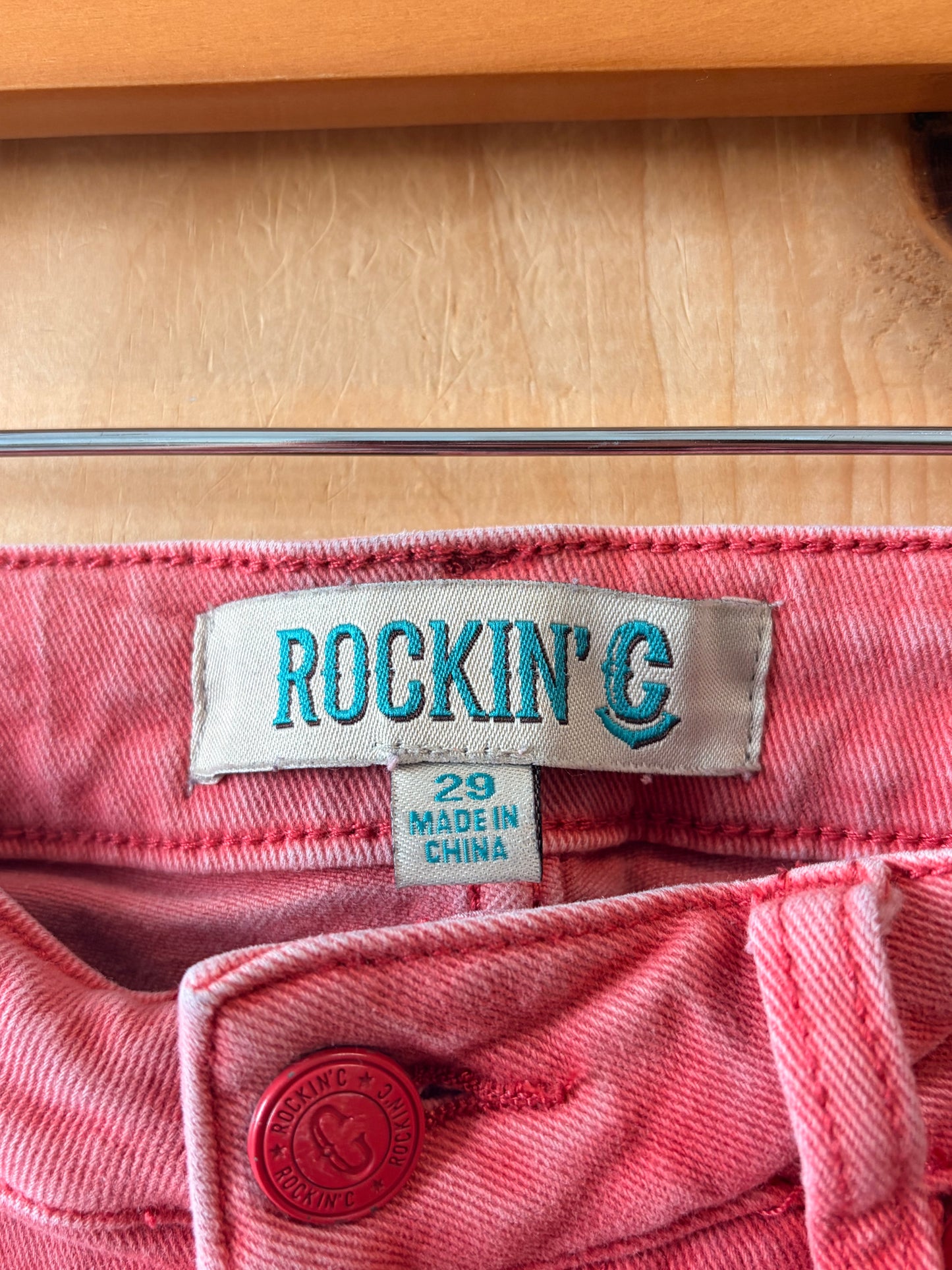 Rockin’ C Red Button Fly Jeans : 29