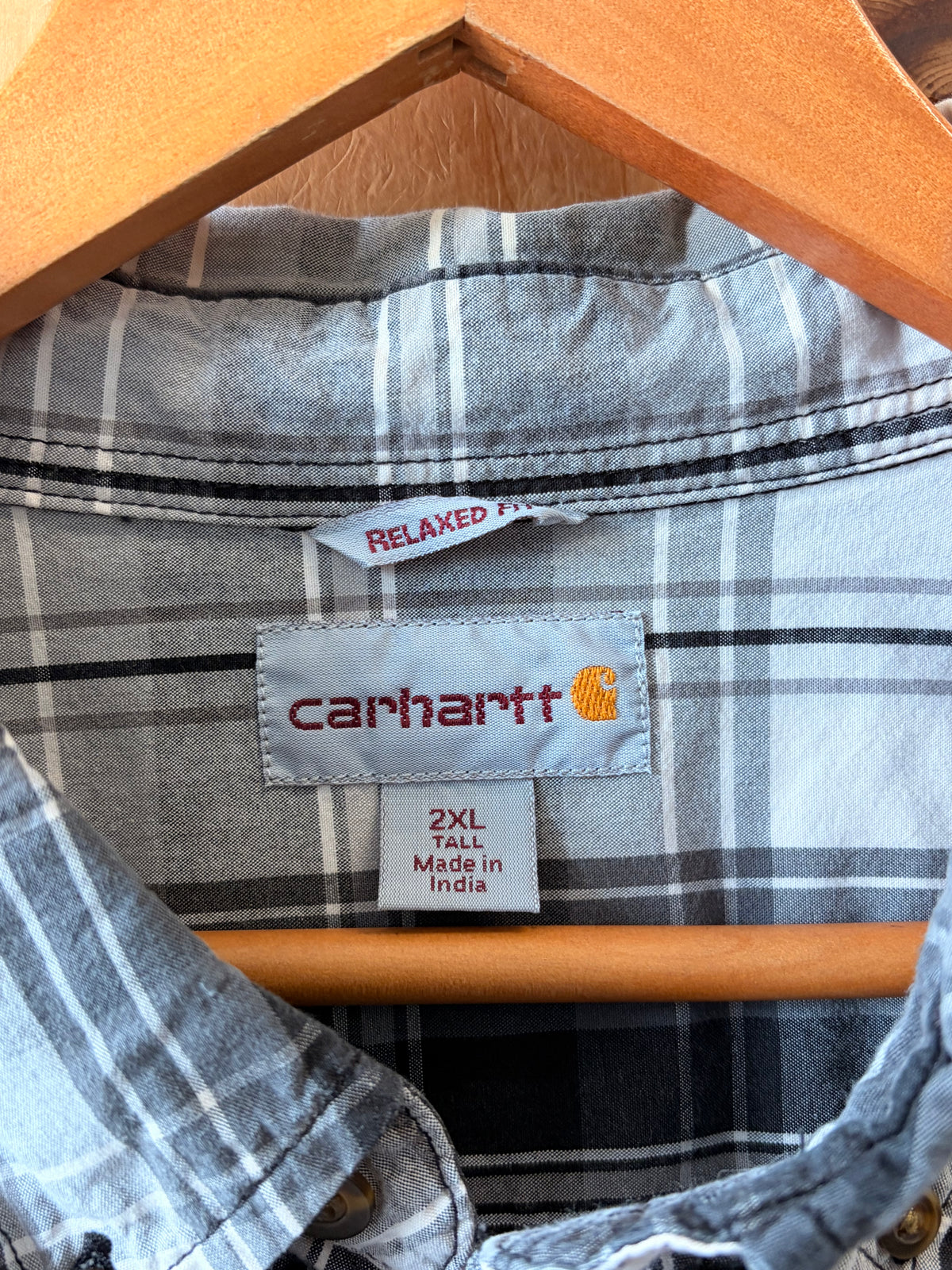 Plaid Carhartt Long Sleeve Button Down : 2XL