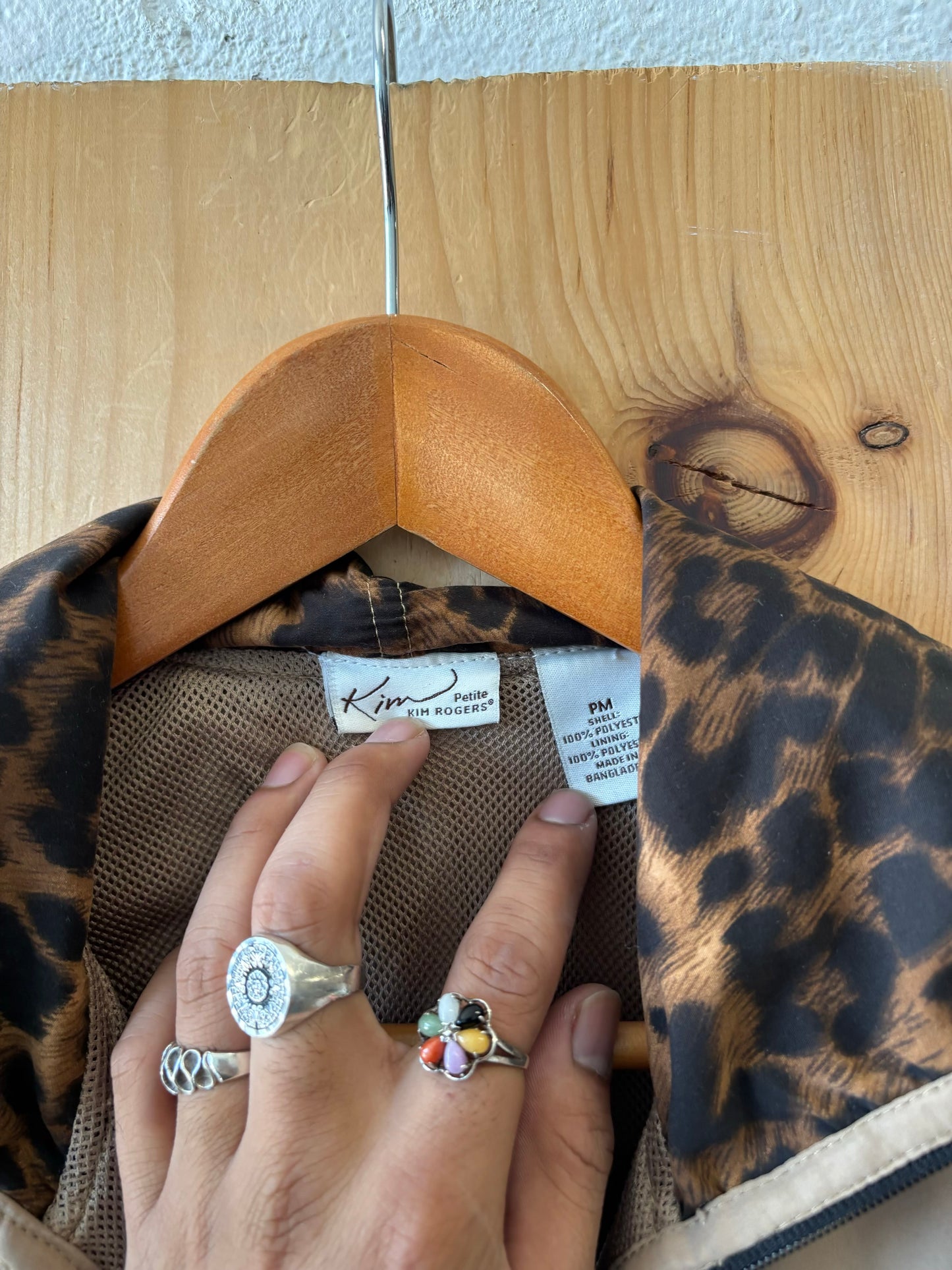Leopard Accent Zip Up Jacket : Petite M