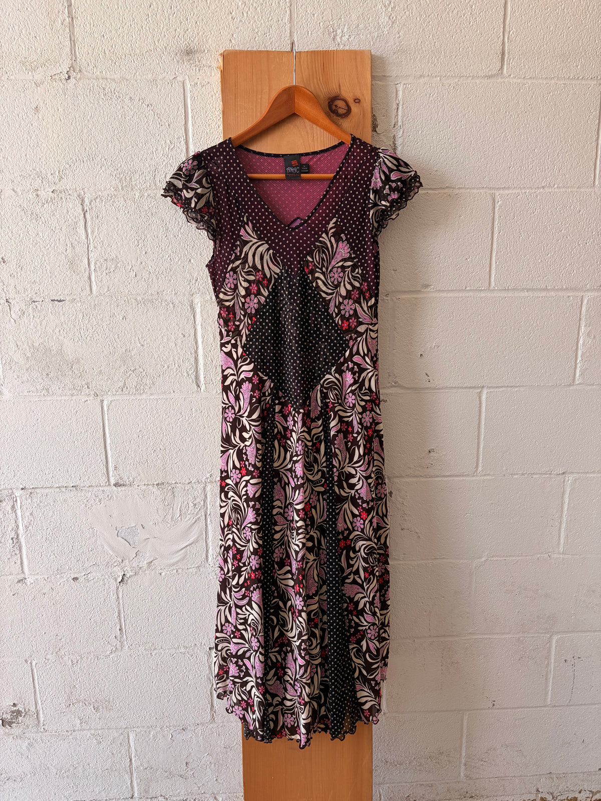Anac By Kimi Patterned Micro Mesh Dress : M