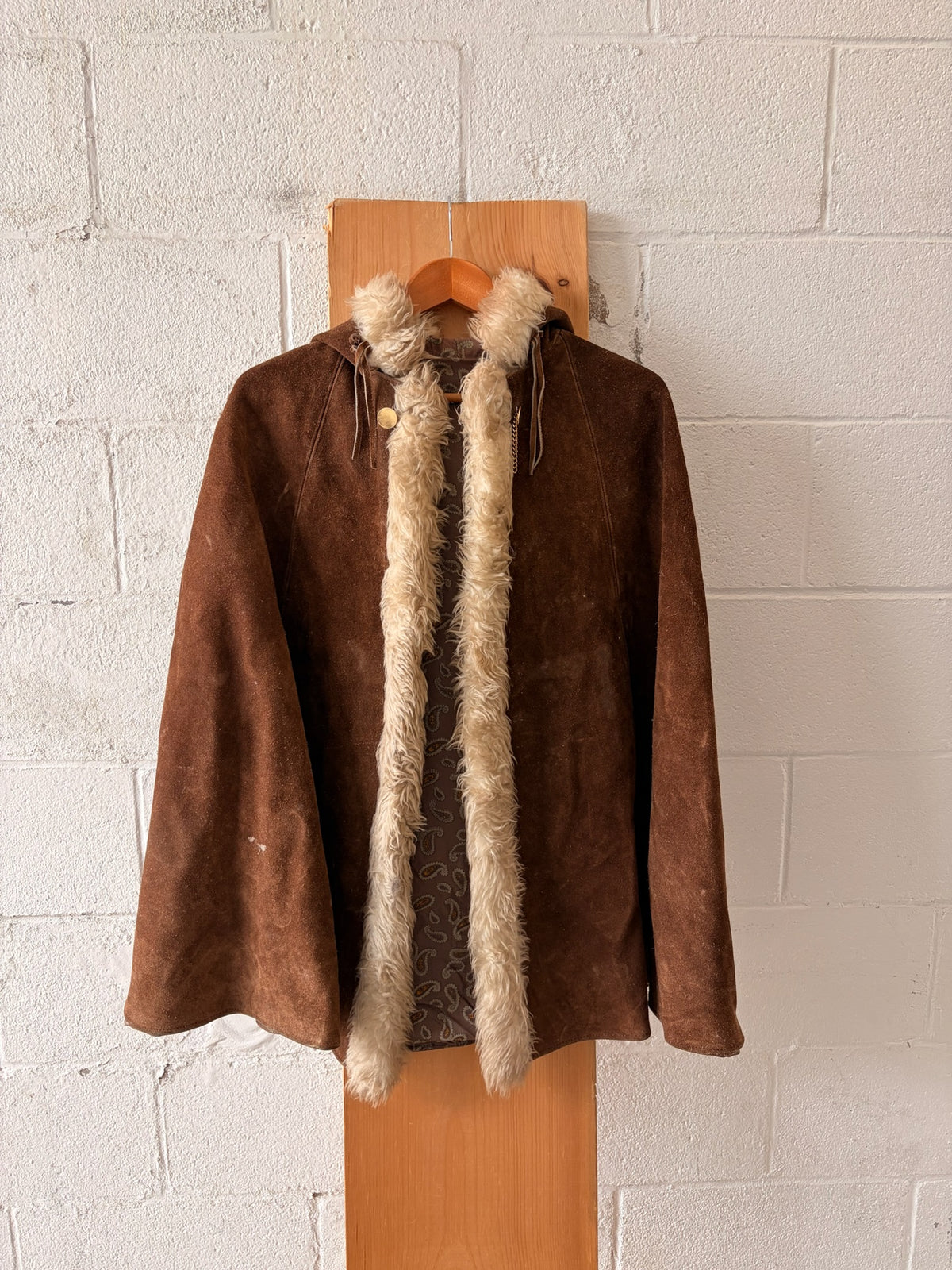 Vtg Suede Penny Lane Cape : OS