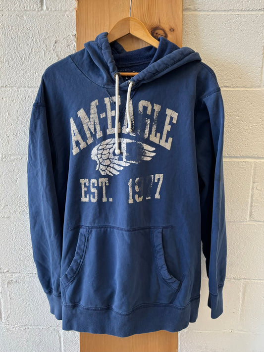 Y2K American Eagle Blue Hoodie : XXL